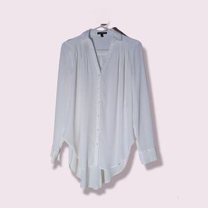 Express White Open Side, Buttons Down Women's Blouse
